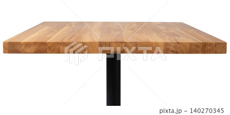 Wooden table with rectangle tabletop on white background Wooden table with rectangle tabletop on white background 140270345