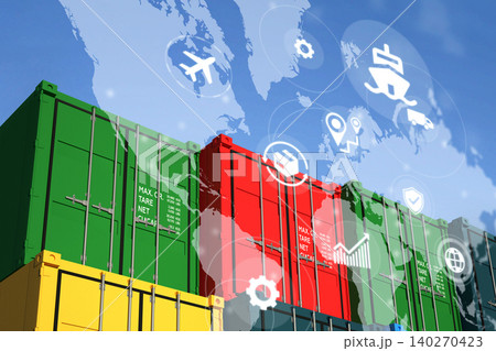 Logistics operations using shipping containers and digital maps in a trade environment Logistics operations using shipping containers and digital maps in a trade environment 140270423