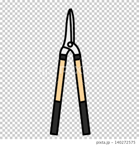イラスト素材: 庭木の剪定やガーデニングで活躍する木柄の植木剪定用刈込鋏のベクターイラスト イラスト素材: 庭木の剪定やガーデニングで活躍する木柄の植木剪定用刈込鋏のベクターイラスト 140272575