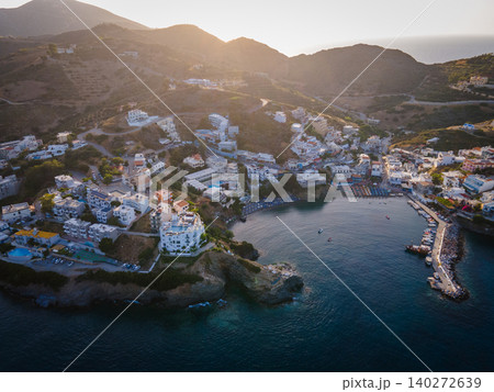 A stunning view of the Bali Lagoon beach on the northern coast of Crete, Greece. Crystal-clear turquoise waters, golden sands, and a peaceful Mediterranean atmosphere make it a perfect getaway 140272639