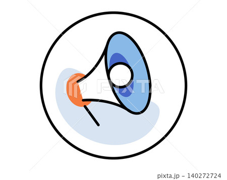 Megaphone icon in a circle vector illustration. Digital marketing, news alert, social media, public relations, business communication, advertising. Loudspeaker symbol in a round frame Megaphone icon in a circle vector illustration. Digital marketing, news alert, social media, public relations, business communication, advertising. Loudspeaker symbol in a round frame 140272724
