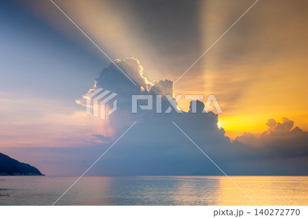 海亀産卵地永田いなか浜夕景 屋久島(夏 海亀産卵地永田いなか浜夕景 屋久島(夏 140272770