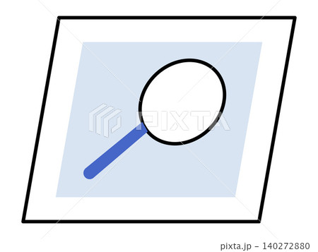 Magnifying glass over a document vector illustration. Data analysis, information search, business research, document audit, investigation, digital discovery. Loupe tool placed on a paper sheet Magnifying glass over a document vector illustration. Data analysis, information search, business research, document audit, investigation, digital discovery. Loupe tool placed on a paper sheet 140272880