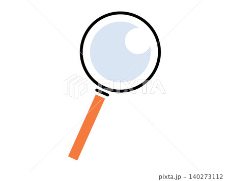 Magnifying glass with an orange handle vector illustration. Search engine optimization, data analysis, investigation, research, discovery, information lookup. Handheld loupe with a circular frame Magnifying glass with an orange handle vector illustration. Search engine optimization, data analysis, investigation, research, discovery, information lookup. Handheld loupe with a circular frame 140273112