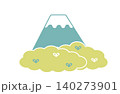 手描きの茶畑と富士山の風景イラスト 140273901