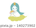 手描きのかわいいかぐや姫キャラクターイラスト 140273902