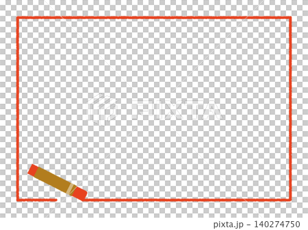 クレヨンのシンプルなフレームベクターイラスト素材 クレヨンのシンプルなフレームベクターイラスト素材 140274750