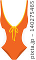 Minimal Orange One Piece Swimsuit Flat Illustration for Summer Beach Vacation 140275465