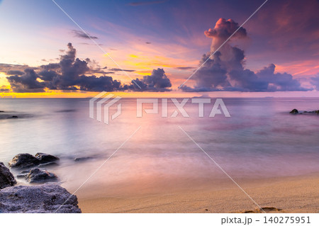 海亀産卵地永田いなか浜夕景 マジックアワー 屋久島(秋 海亀産卵地永田いなか浜夕景 マジックアワー 屋久島(秋 140275951