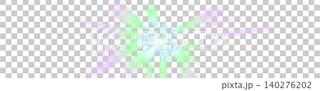 綠色和紫色放射狀光爆，透明背景的光效素材。 140276202