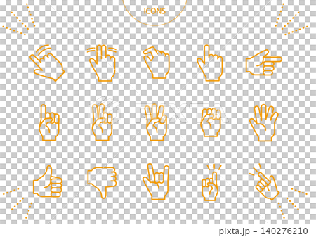 Hand Sign Icon Pictogram Vector Illustration Set Hand Sign Icon Pictogram Vector Illustration Set 140276210