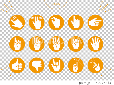 Hand Sign Icon Pictogram Vector Illustration Set Hand Sign Icon Pictogram Vector Illustration Set 140276213