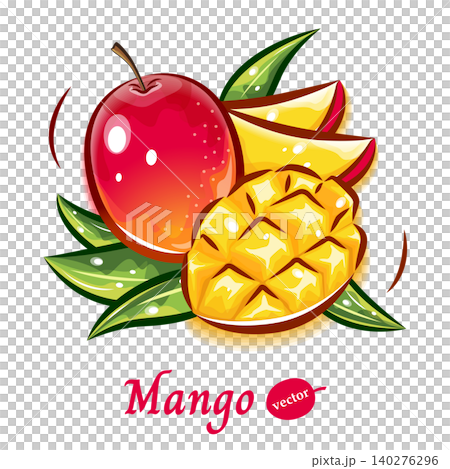 可愛的芒果插畫 | 新鮮水果普普藝術向量素材 可愛的芒果插畫 | 新鮮水果普普藝術向量素材 140276296