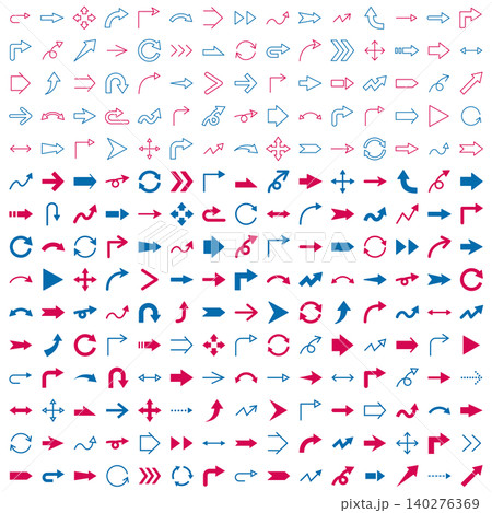 矢印のベクターイラストセット。アイコン、シンプル、線画 140276369