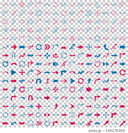 矢印のベクターイラストセット。アイコン、シンプル、線画 140276369