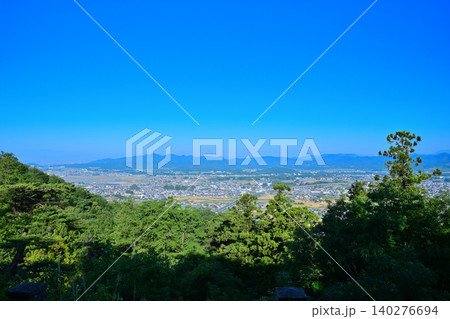 唐沢山城址 天狗岩から眼下の眺め 栃木県佐野市 唐沢山城址 天狗岩から眼下の眺め 栃木県佐野市 140276694