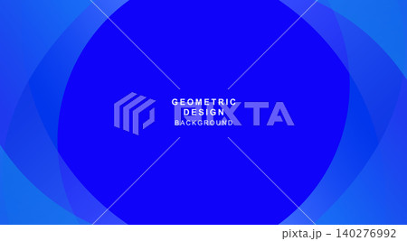 曲線で組み合わせた青色の幾何学的な背景素材 140276992