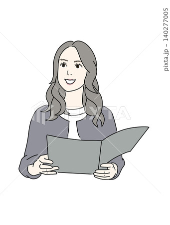 書類を見ている女性 書類を見ている女性 140277005