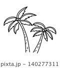 hand drawn palm tree outline 140277311