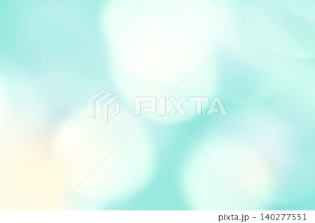 青緑色系　ふんわりな抽象的背景　玉ボケ・丸ボケ 140277551