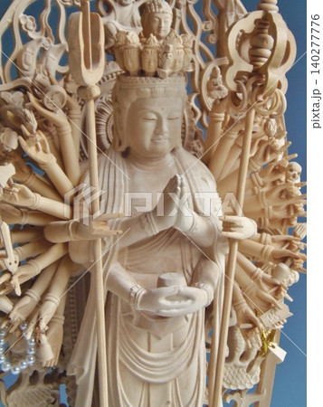 千手観音 観世音菩薩 仏像 木彫 千手観音 観世音菩薩 仏像 木彫 140277776