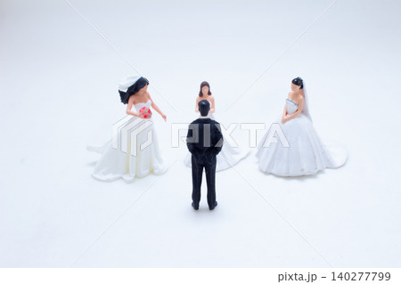 A Miniature groom choosing wedding partner A Miniature groom choosing wedding partner 140277799