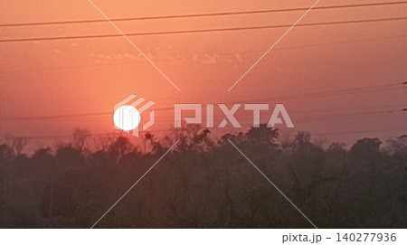 sunset at the mountain with the sun light 140277936