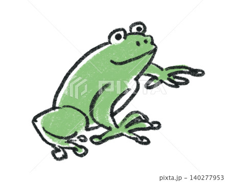 手描き風のカエルのイラスト 手描き風のカエルのイラスト 140277953