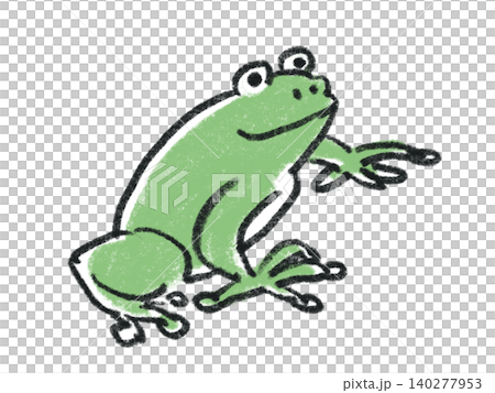 手描き風のカエルのイラスト 手描き風のカエルのイラスト 140277953