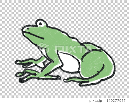 手描き風の横向きのカエルのイラスト 140277955