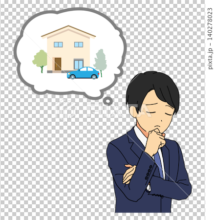 家について悩む男性 家について悩む男性 140278023