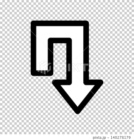 The icon with the reversing arrow indicates a U-turn. The icon with the reversing arrow indicates a U-turn. 140278179