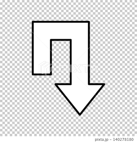Uターンを示す折り返し矢印のアイコン Uターンを示す折り返し矢印のアイコン 140278180