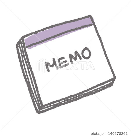 「MEMO」の文字が入ったメモパッドのカラーイラスト 140278261