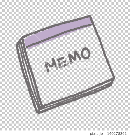 「MEMO」の文字が入ったメモパッドのカラーイラスト 140278261