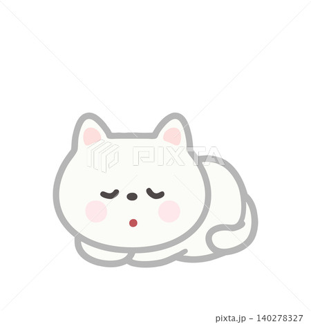 丸くなってスヤスヤ眠る猫 丸くなってスヤスヤ眠る猫 140278327