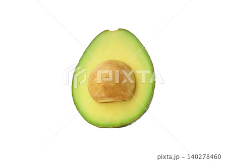 Half avocado with seed and green flesh, isolated, PNG Half avocado with seed and green flesh, isolated, PNG 140278460