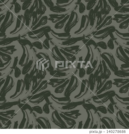 Brush stroke Palm Tree Leaf textile pattern design in dark green for fashion and home decor Brush stroke Palm Tree Leaf textile pattern design in dark green for fashion and home decor 140278686