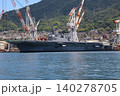 呉港に停泊する護衛艦「かが」改修中 140278705