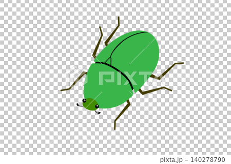 緑色の甲虫のイラスト 緑色の甲虫のイラスト 140278790