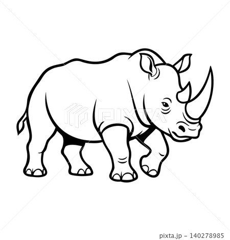 Rhino Illustration Character Vector Logo Template 140278985