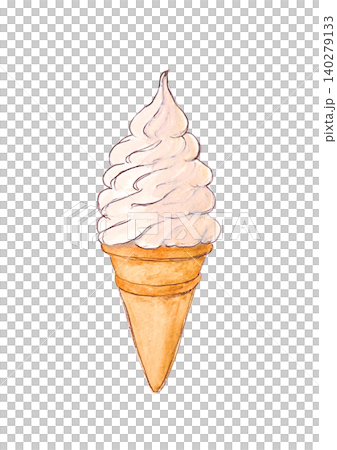 Hand-drawn watercolor illustration of soft serve ice cream Hand-drawn watercolor illustration of soft serve ice cream 140279133