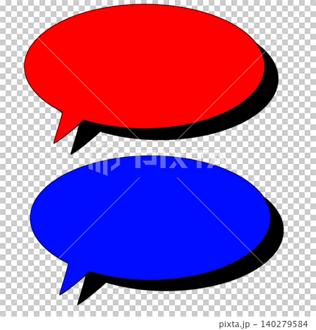 Speech bubble (red, blue) 140279584