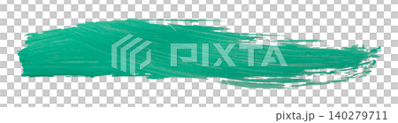 green brush isolated on transparent background green watercolor 140279711