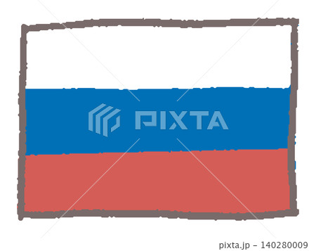 手描きのロシア国旗 手描きのロシア国旗 140280009