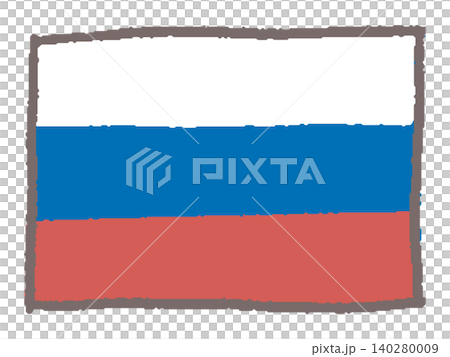 手描きのロシア国旗 手描きのロシア国旗 140280009