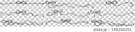 A set of narrow ribbon lines drawn with softly colored markers, monochrome 1 A set of narrow ribbon lines drawn with softly colored markers, monochrome 1 140280201