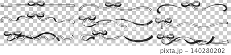 A set of narrow ribbon lines drawn with softly colored markers, monochrome 2 A set of narrow ribbon lines drawn with softly colored markers, monochrome 2 140280202
