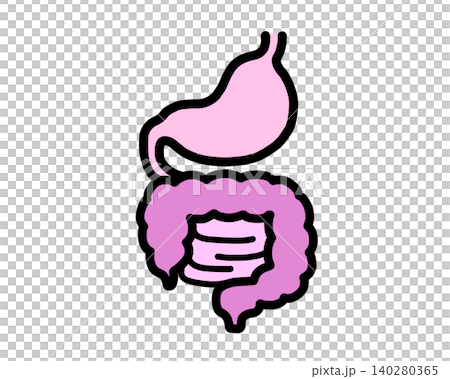Simple icons for the stomach and intestines (colored) Simple icons for the stomach and intestines (colored) 140280365