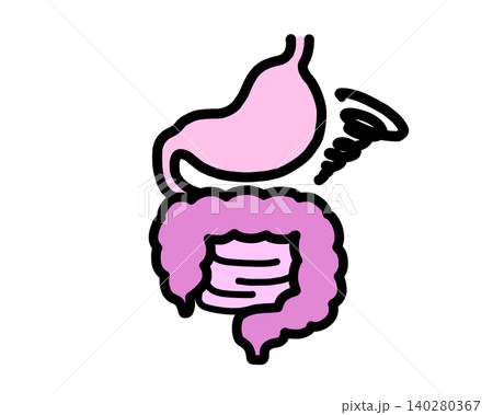 胃腸の不調を表すアイコン(色付き) 胃腸の不調を表すアイコン(色付き) 140280367